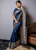 Silk Blue Traditional Wear Weaving Saree